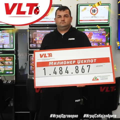 Зоран Рајчиноски од Бела Црква е новиот милионер на Видеолотарија со 1.484.867,00 денари