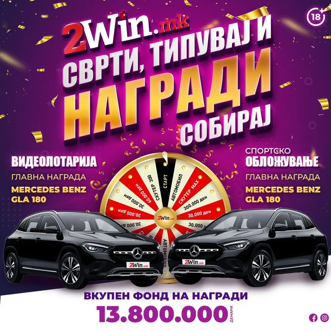Сврти, типувај и награди собирај” нова наградна игра на 2win.mk
