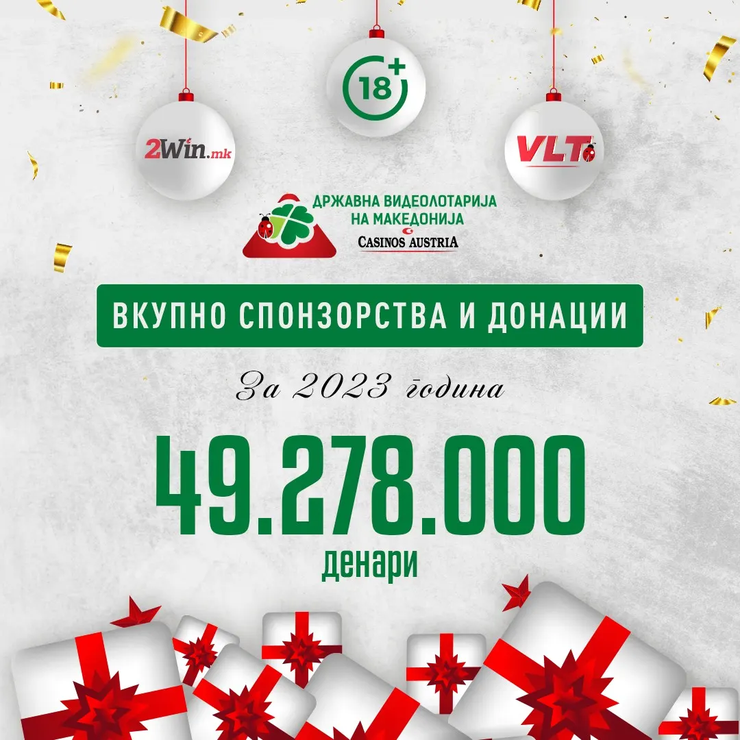 ВИДЕОЛОТАРИЈА КАСИНОС АВСТРИЈА ВО 2023 ДОНИРАШЕ 49.278.000 ДЕНАРИ 