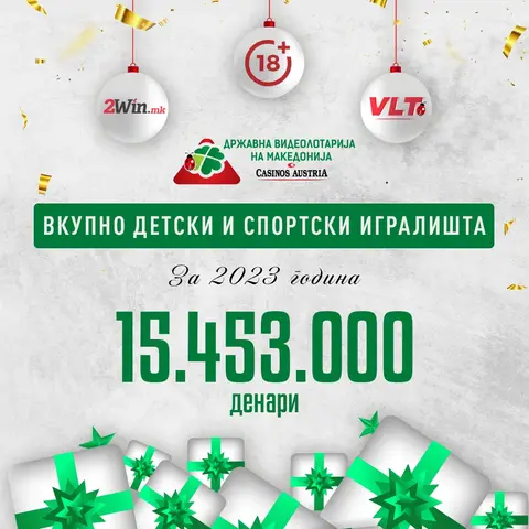 ИГРАЈ СО НАЈДОБРИТЕ: ВИДЕОЛОТАРИЈА СО ДОНАЦИЈА ОД 15.453.000 И ВО 2023 РЕКОНСТРУИРАШЕ ИГРАЛИШТА